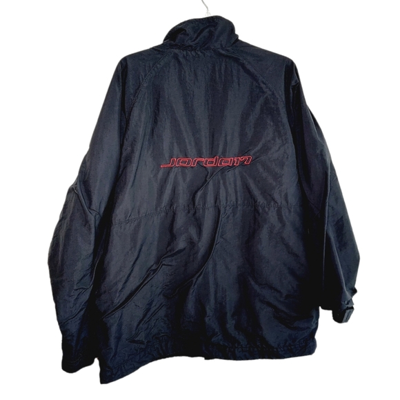 Vintage Michael Jordan Black Nylon Zipper Up Coat XXL Made In Philippines EUC - Picture 7 of 9